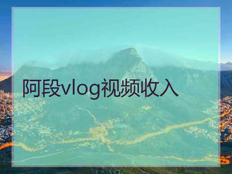 阿段vlog视频收入