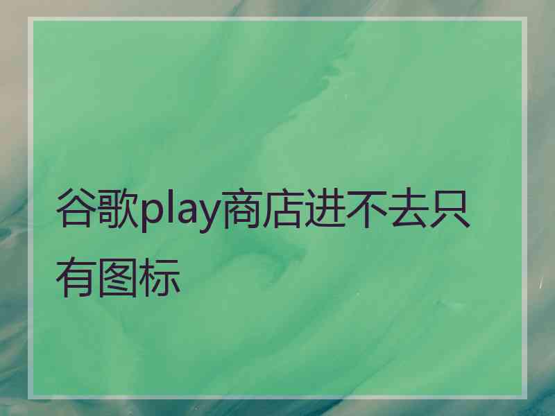 谷歌play商店进不去只有图标