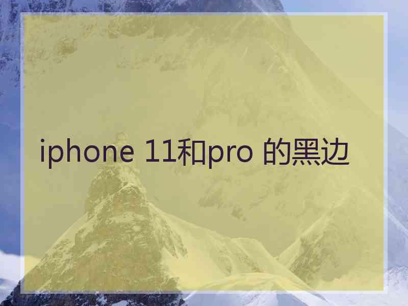 iphone 11和pro 的黑边