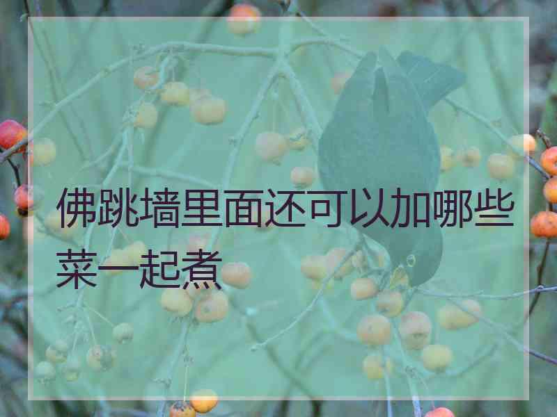 佛跳墙里面还可以加哪些菜一起煮