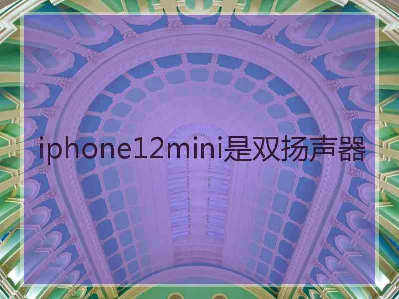 iphone12mini是双扬声器