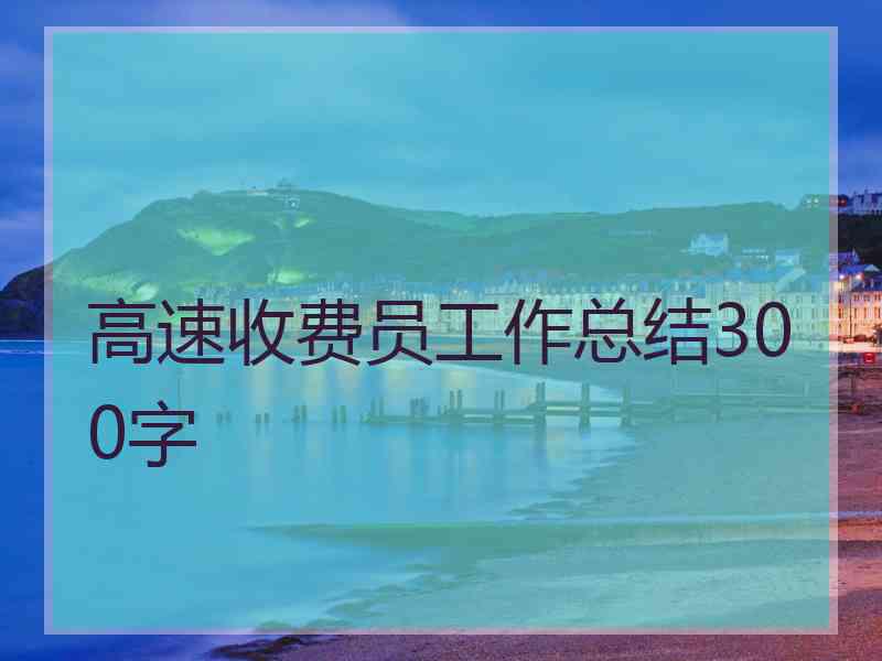 高速收费员工作总结300字