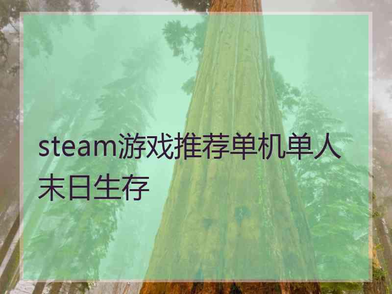 steam游戏推荐单机单人末日生存