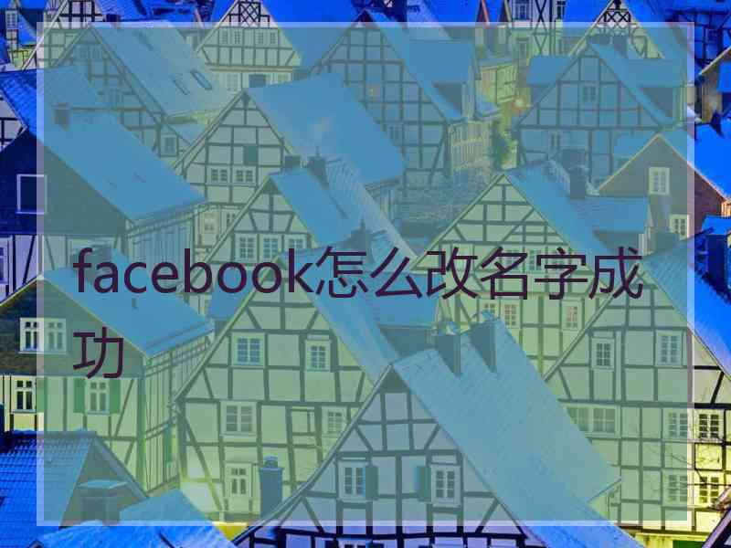 facebook怎么改名字成功