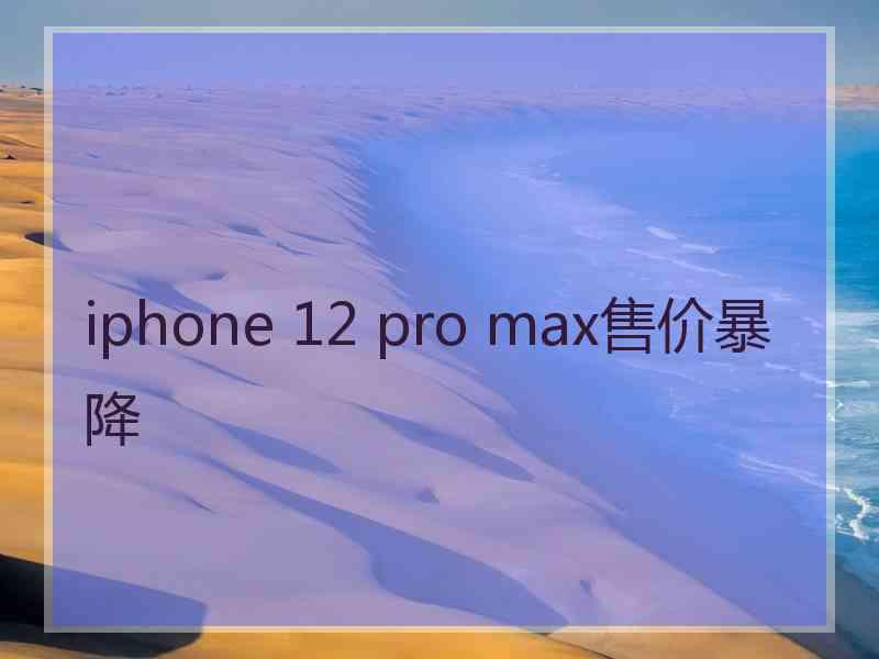 iphone 12 pro max售价暴降