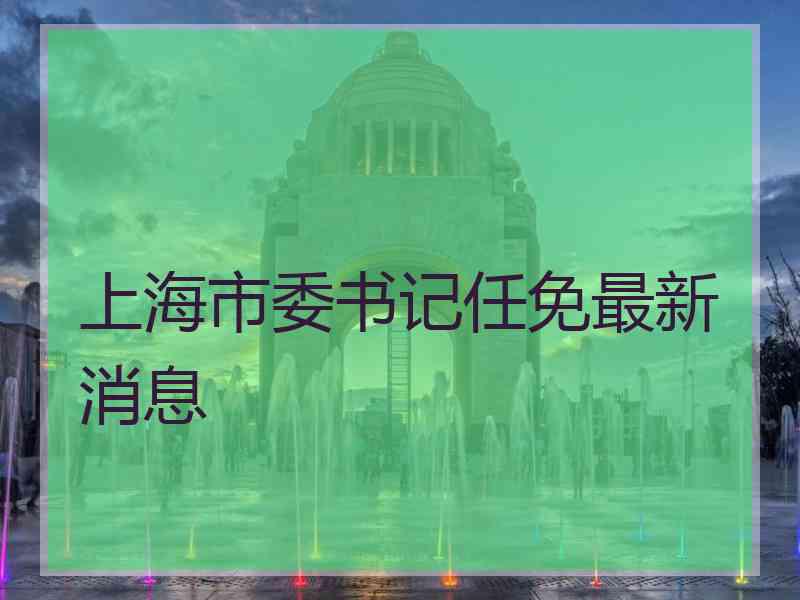 上海市委书记任免最新消息