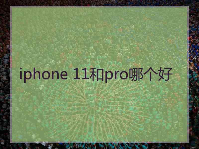 iphone 11和pro哪个好