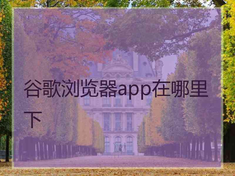 谷歌浏览器app在哪里下