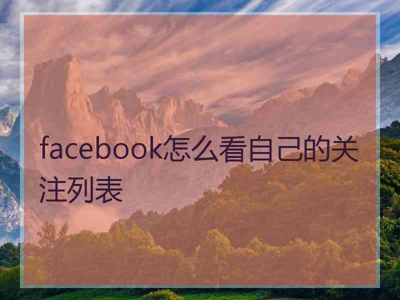 facebook怎么看自己的关注列表