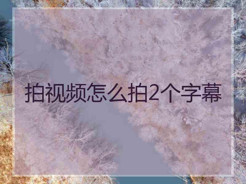 拍视频怎么拍2个字幕