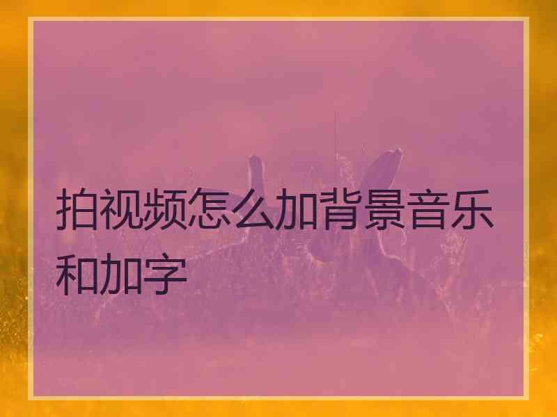 拍视频怎么加背景音乐和加字