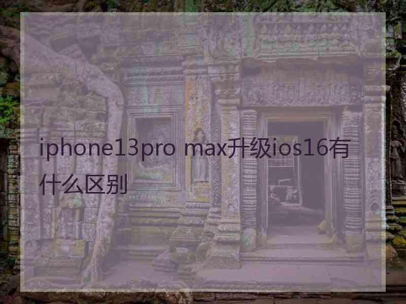 iphone13pro max升级ios16有什么区别