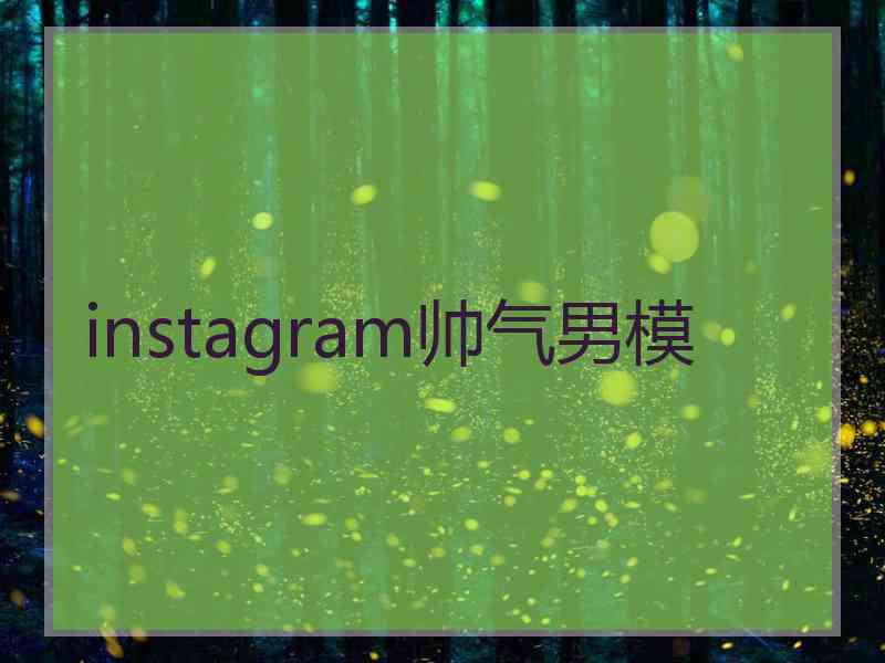 instagram帅气男模