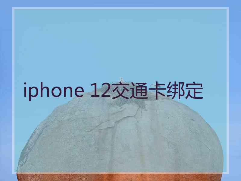 iphone 12交通卡绑定