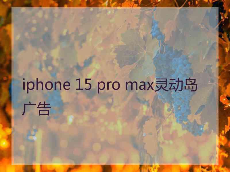 iphone 15 pro max灵动岛广告