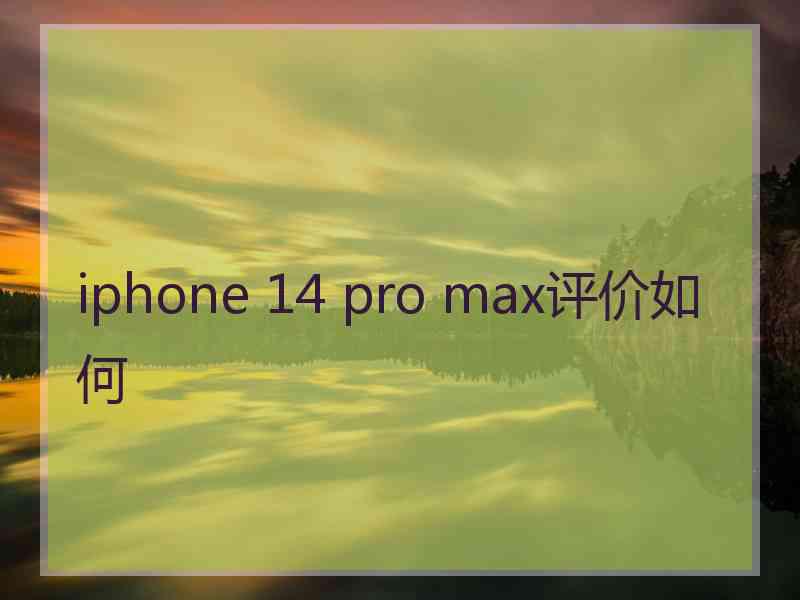 iphone 14 pro max评价如何