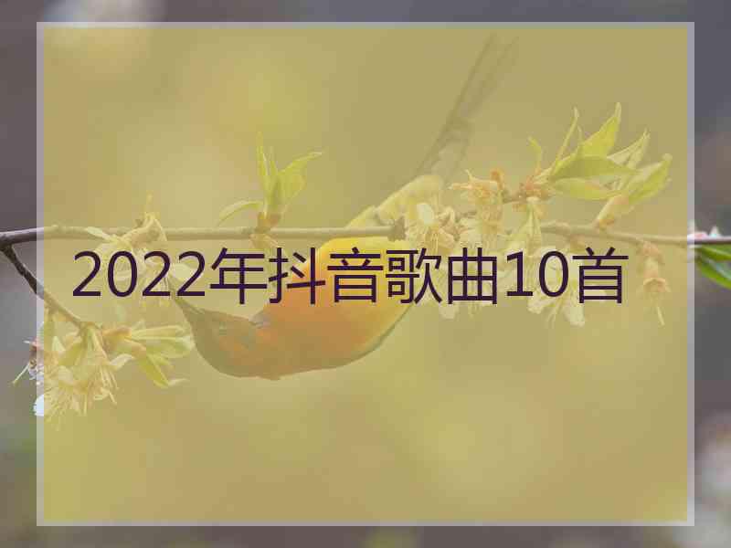 2022年抖音歌曲10首