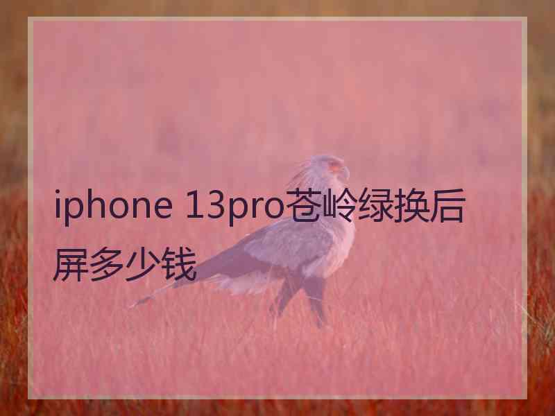 iphone 13pro苍岭绿换后屏多少钱