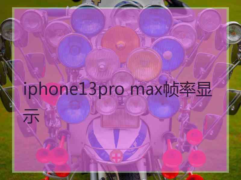 iphone13pro max帧率显示