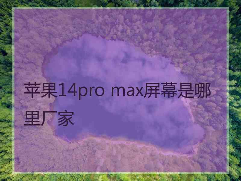 苹果14pro max屏幕是哪里厂家