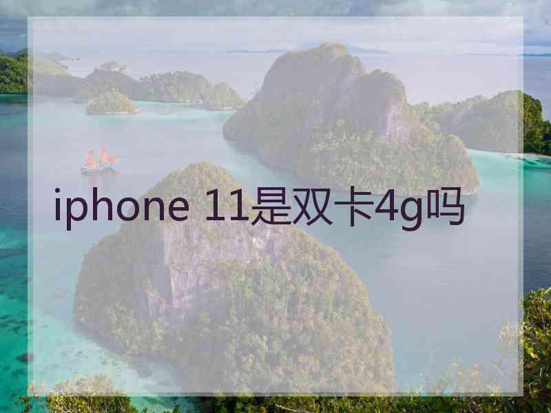 iphone 11是双卡4g吗