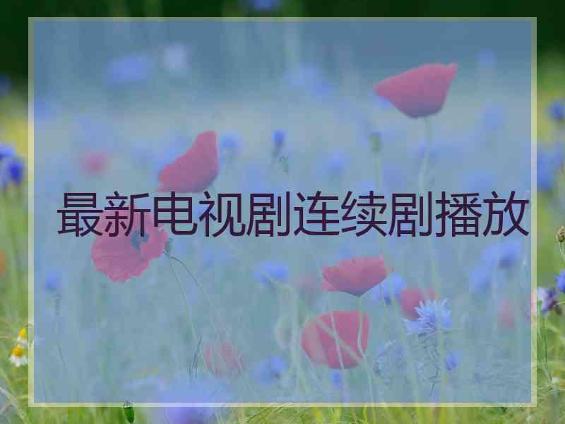 最新电视剧连续剧播放