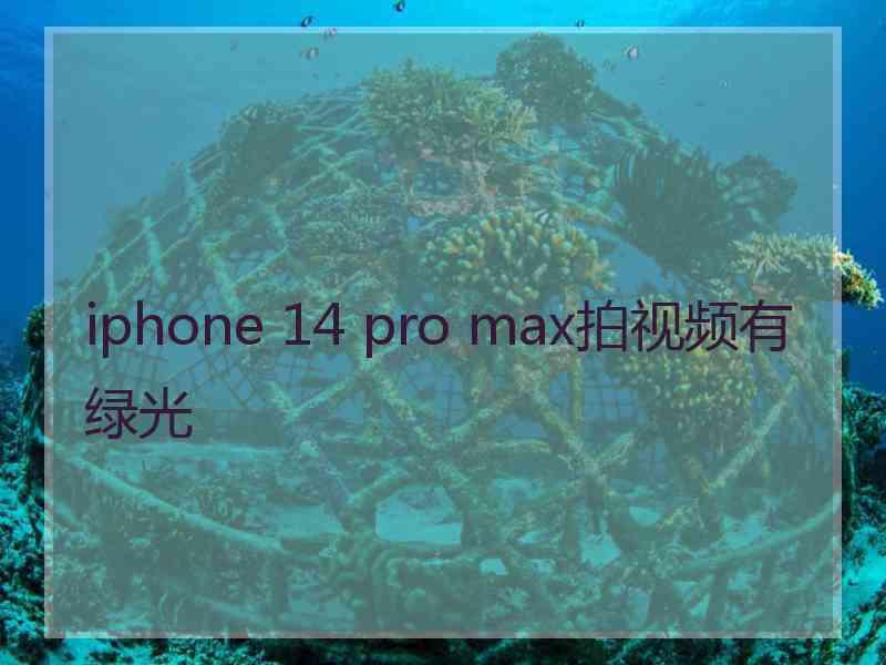 iphone 14 pro max拍视频有绿光