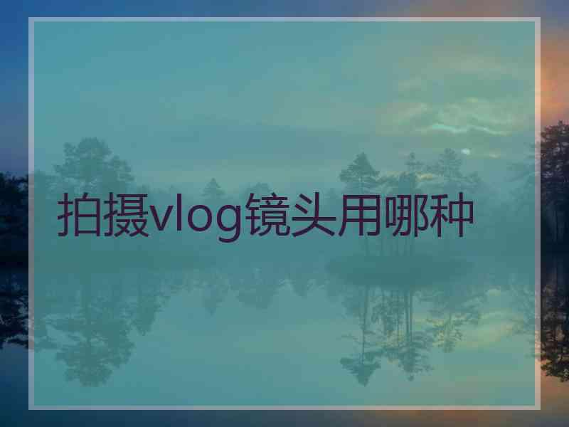 拍摄vlog镜头用哪种