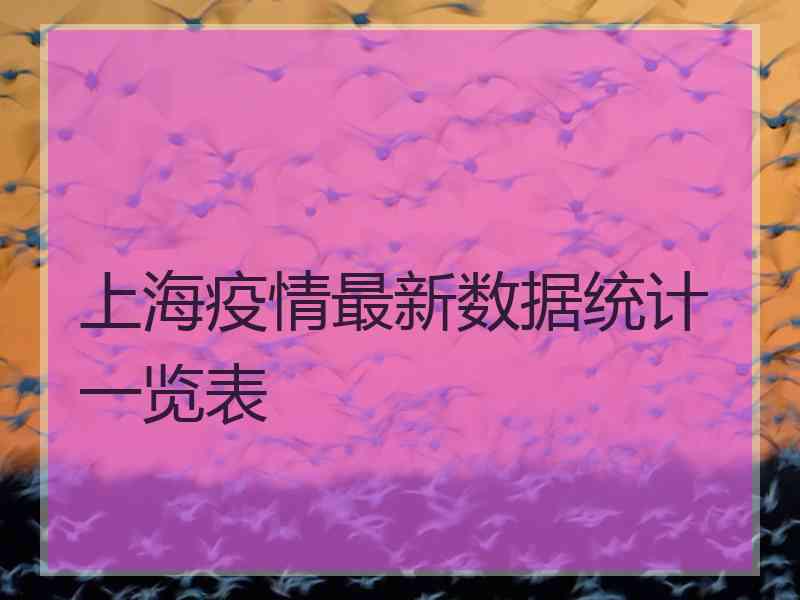 上海疫情最新数据统计一览表