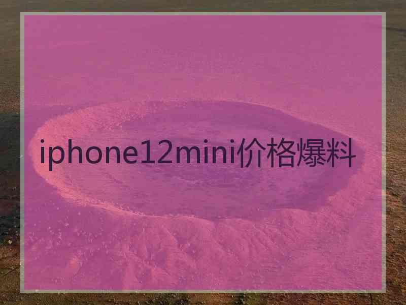 iphone12mini价格爆料