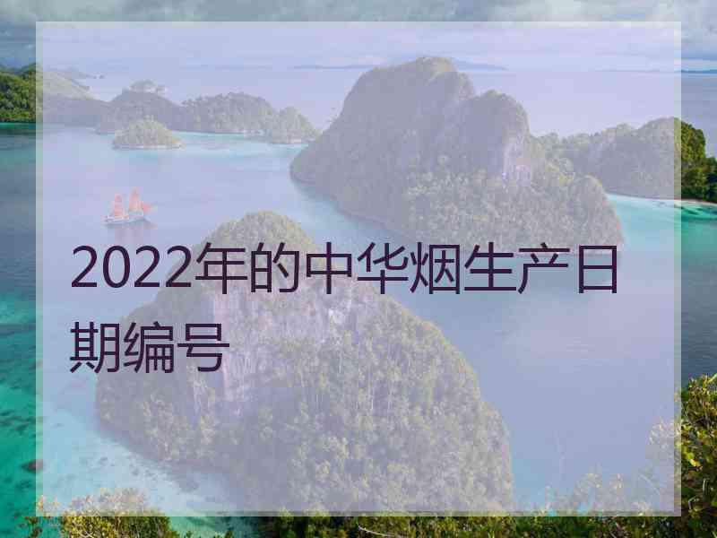 2022年的中华烟生产日期编号