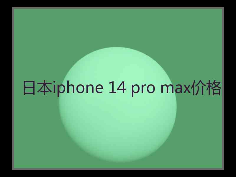 日本iphone 14 pro max价格