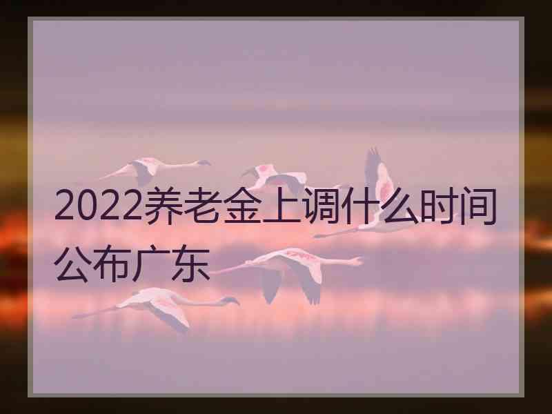 2022养老金上调什么时间公布广东