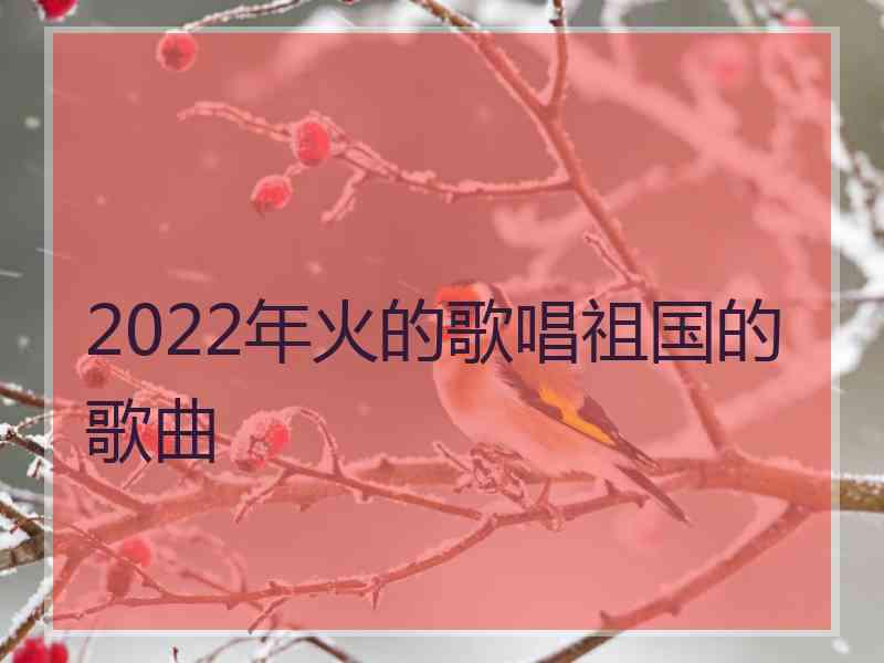 2022年火的歌唱祖国的歌曲