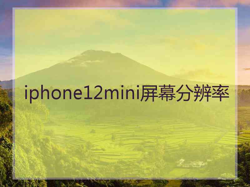 iphone12mini屏幕分辨率