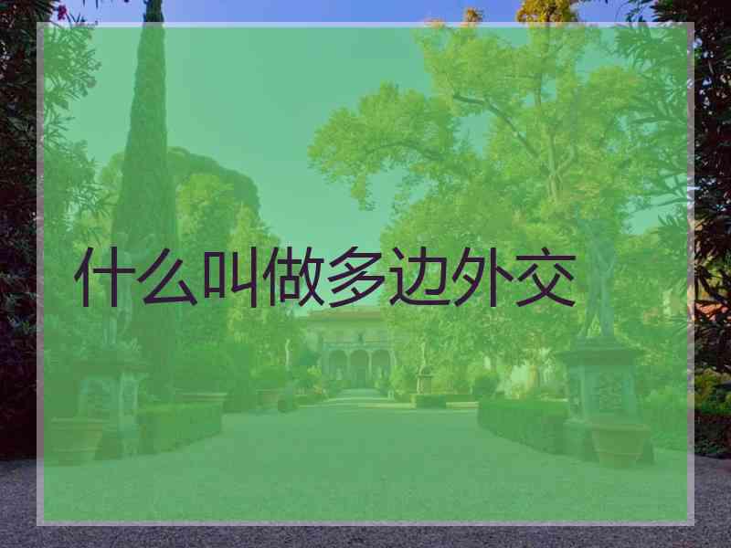 什么叫做多边外交