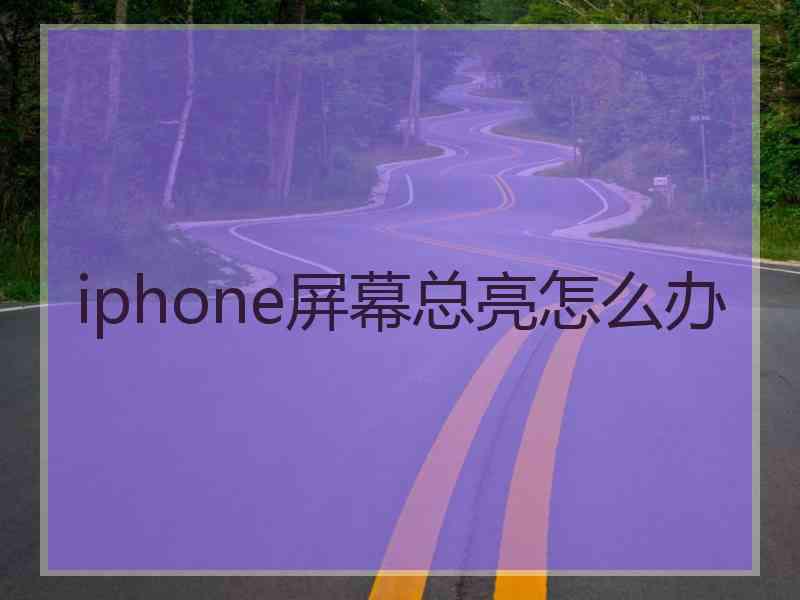 iphone屏幕总亮怎么办