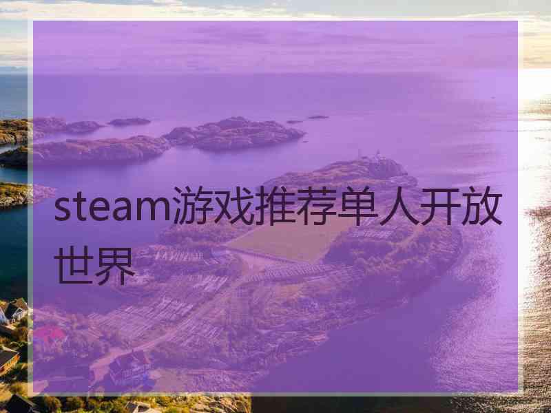 steam游戏推荐单人开放世界