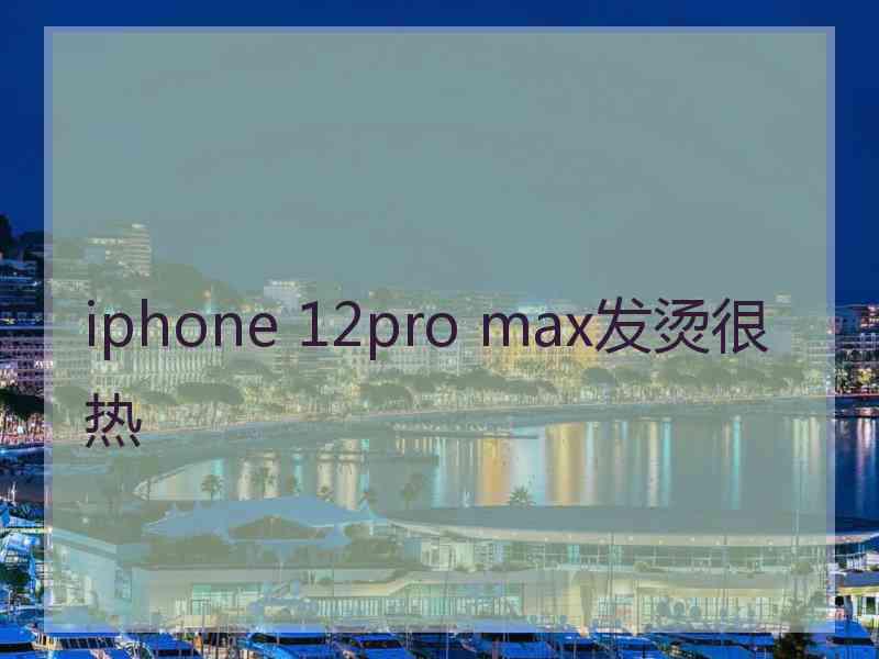 iphone 12pro max发烫很热