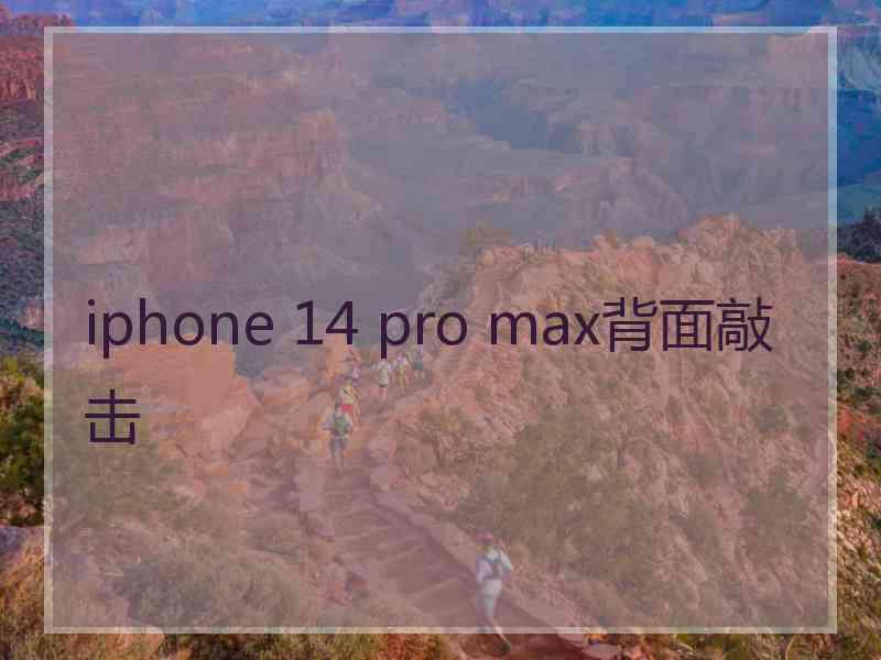 iphone 14 pro max背面敲击