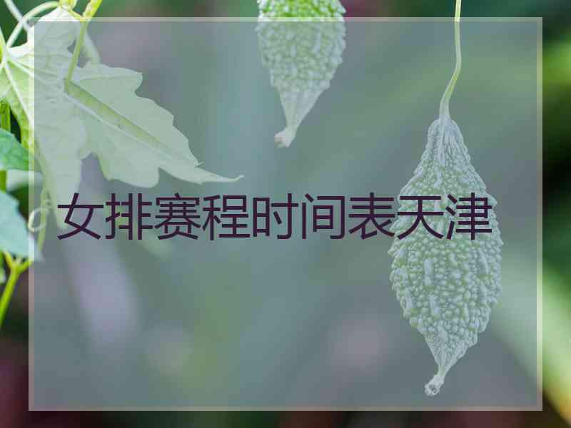 女排赛程时间表天津